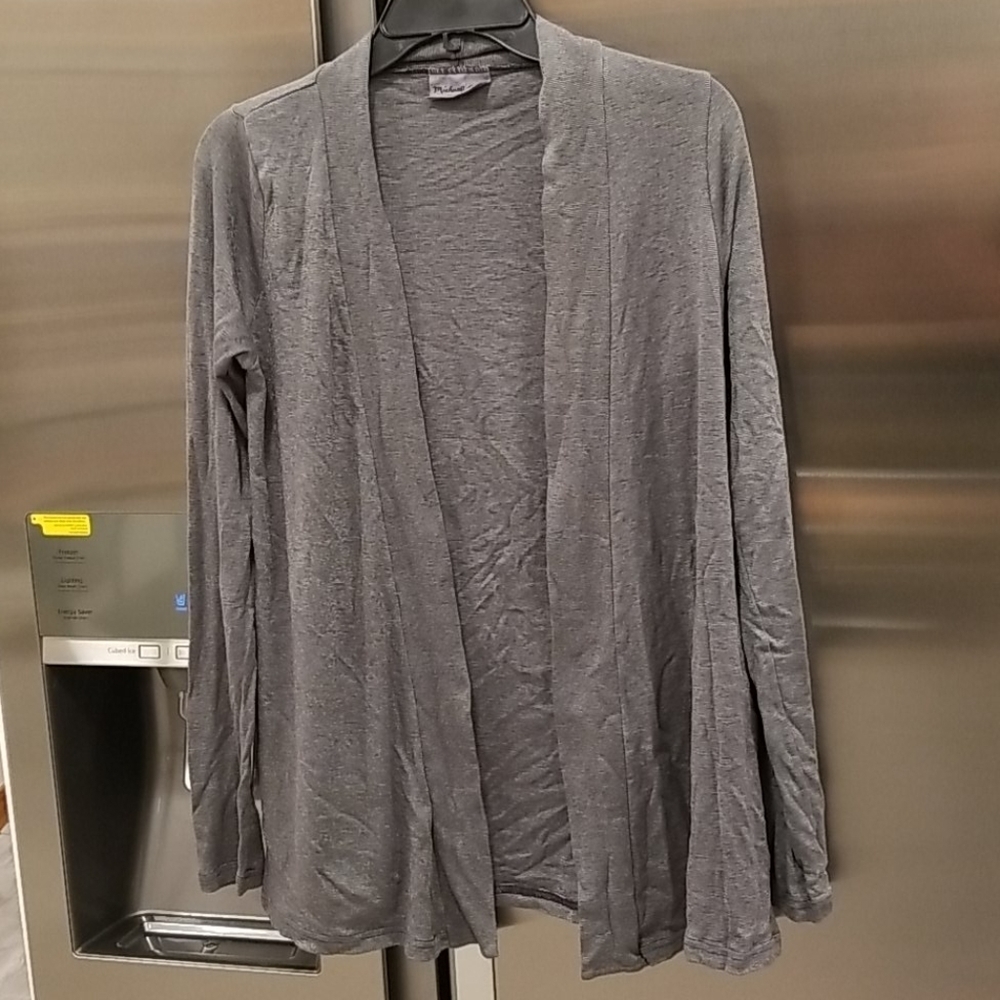 Michael Stars Long Sleeve Open Shawl Cardigan Gray Shine